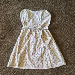Vintage Strapless Floral Dress